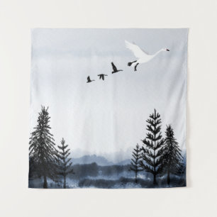 Surrealistisch winterlandschap wandkleed