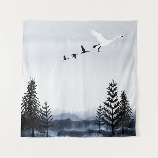 Surrealistisch winterlandschap wandkleed (Voorkant)