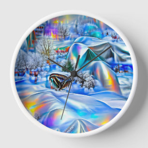Surrealistisch winterwonderland met iriserende lic