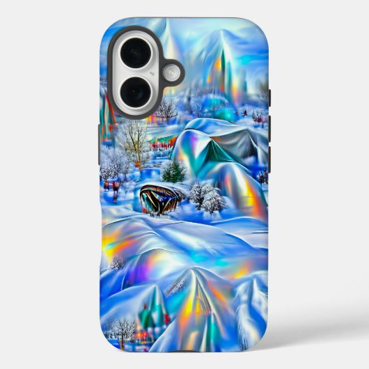 Surrealistisch winterwonderland met iriserende lic Case-Mate iPhone case (Achterkant)