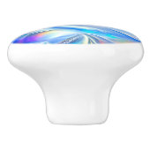 Surrealistisch winterwonderland met iriserende lic keramische knop (Zijkant)