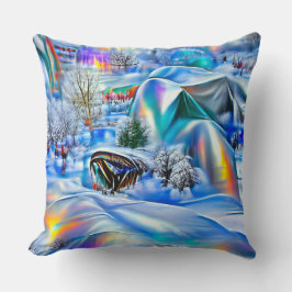 Surrealistisch winterwonderland met iriserende lic kussen