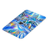 Surrealistisch winterwonderland met iriserende lic magneet (Linkerzijde)