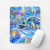 Surrealistisch winterwonderland met iriserende lic muismat (Met muis)