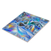 Surrealistisch winterwonderland met iriserende lic tegeltje (Zijkant)