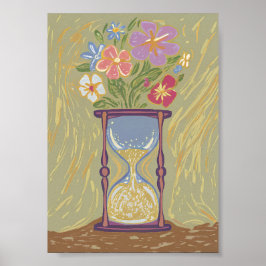 Surrealistisch Zandloper Boeket Kunst Moderne Groe Poster