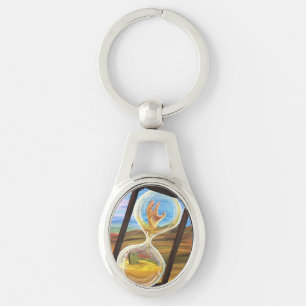 Surrealistisch Zandloper Donker Esthetisch Memento Sleutelhanger
