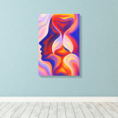 Surrealistisch zandloper gezicht Abstract Canvas Afdruk (Insitu (Houten vloer))