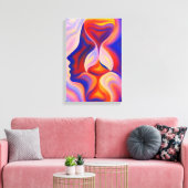 Surrealistisch zandloper gezicht Abstract Canvas Afdruk (Insitu (Woonkamer))