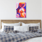 Surrealistisch zandloper gezicht Abstract Canvas Afdruk (Insitu (Slaapkamer))
