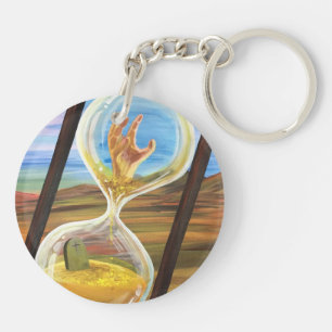 Surrealistisch Zandloper Memento Mori Donkere Goti Sleutelhanger