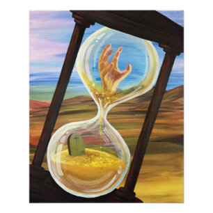 Surrealistisch Zandloper Memento Mori Gotische Woe Perfect Poster