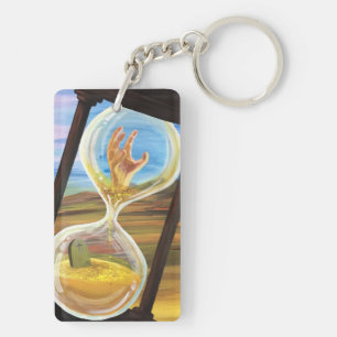 Surrealistisch Zandlopermemento Mori Gotische Donk Sleutelhanger
