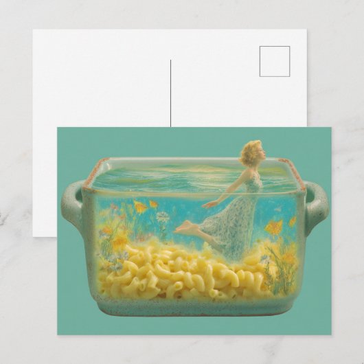 Surrealistisch Zwemmen in een ovenschaal Briefkaart (Voorkant / Achterkant)