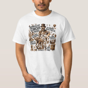 Surrealistische 1920s Circus Punk Grafische T-Shir T-shirt