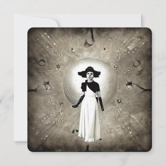 Surrealistische Abstracte Art Deco Geschilderde Da Bedankkaart (Voorkant)