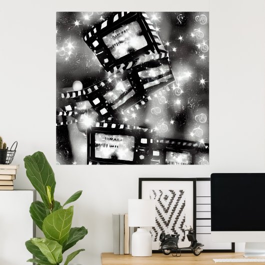 Surrealistische Abstracte filmstrips Poster (Thuiskantoor)