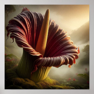 Surrealistische abstracte fusie van Titan Arum en Poster