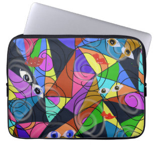 Surrealistische abstracte geometrische patronen me laptop sleeve