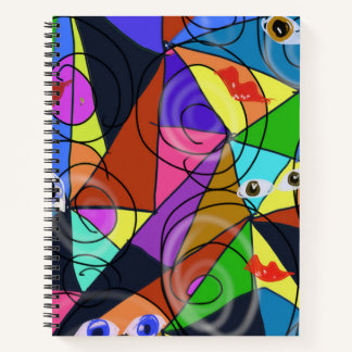 Surrealistische abstracte geometrische patronen me notitieboek
