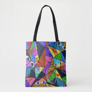 Surrealistische abstracte geometrische patronen me tote bag