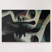 Surrealistische Abstracte verstrengelde gezichten Legpuzzel (Horizontaal)