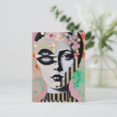 surrealistische abstracte vrouw briefkaart (Staand voorkant)