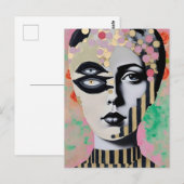 surrealistische abstracte vrouw briefkaart (Voorkant / Achterkant)