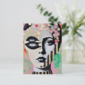 surrealistische abstracte vrouw briefkaart (Staand voorkant)