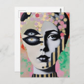 surrealistische abstracte vrouw briefkaart (Voorkant / Achterkant)