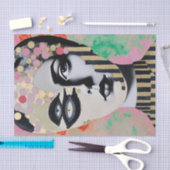 Surrealistische abstracte vrouw decoupage tissuepapier (Craft)