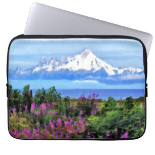 Surrealistische Alaska Wilderness schilderij Laptop Sleeve