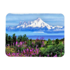 Surrealistische Alaska Wilderness schilderij Magneet