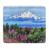 Surrealistische Alaska Wilderness schilderij Snijplank (Voorkant)