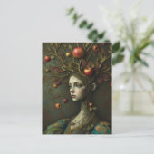 Surrealistische appelboomvrouw briefkaart (Staand voorkant)