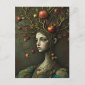 Surrealistische appelboomvrouw briefkaart (Voorkant)