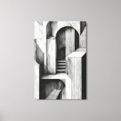 Surrealistische architecturale trappen en bogen Mo Canvas Afdruk (Voorkant)
