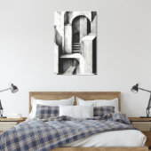 Surrealistische architecturale trappen en bogen Mo Canvas Afdruk (Insitu (Slaapkamer))
