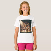 Surrealistische Bakkerij Dansende Donuts T-shirt (Voorkant volledig)