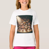 Surrealistische Bakkerij Dansende Donuts T-shirt (Voorkant)
