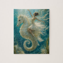 Surrealistische ballerina en zeepaardje fantasie legpuzzel
