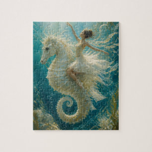 Surrealistische ballerina en zeepaardje fantasie legpuzzel