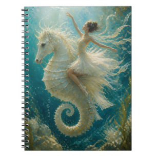 Surrealistische ballerina en zeepaardje fantasie notitieboek