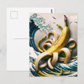 Surrealistische Banana Waves Octopus Briefkaart (Voorkant / Achterkant)