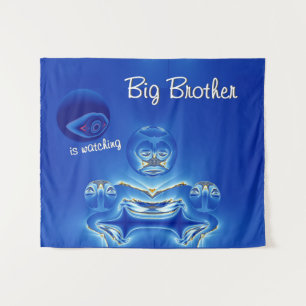 Surrealistische Big Brother kijkt naar tekenen van Wandkleed