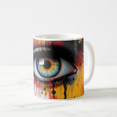 Surrealistische blikspat koffiemok (Voorkant rechts)