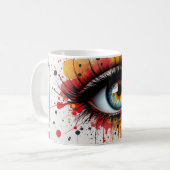 Surrealistische blikspat koffiemok (Voorkant links)