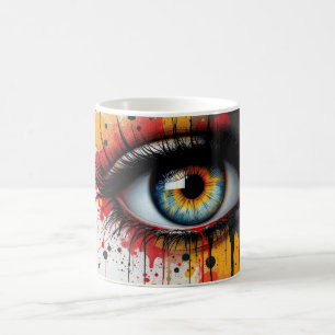 Surrealistische blikspat koffiemok
