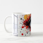 Surrealistische blikspat koffiemok (Links)