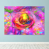 Surrealistische bloemenkunst canvas afdruk (Insitu (Houten vloer))